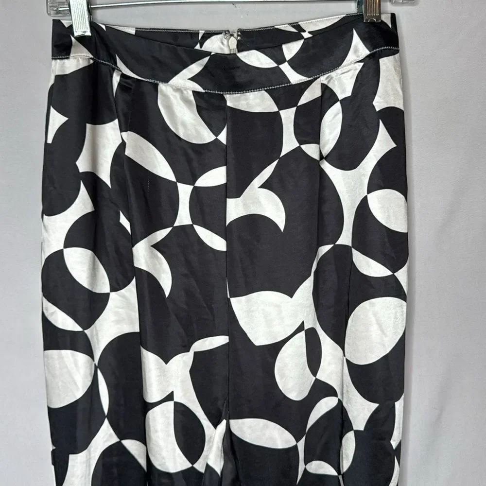PacSun Y2K Ryan‎ Destiny Black And White Satin Abstract Pants. Size Small.